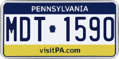 PA license plate MDT1590