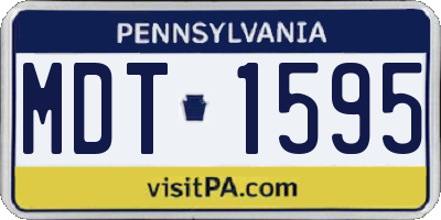 PA license plate MDT1595