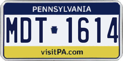 PA license plate MDT1614