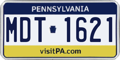 PA license plate MDT1621