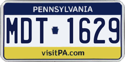 PA license plate MDT1629
