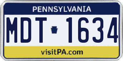 PA license plate MDT1634