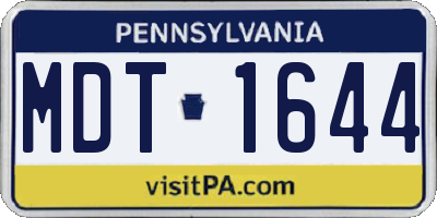 PA license plate MDT1644
