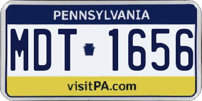 PA license plate MDT1656