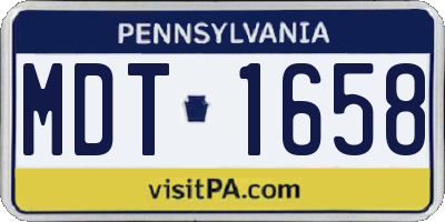 PA license plate MDT1658