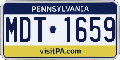 PA license plate MDT1659