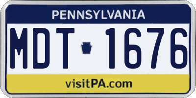 PA license plate MDT1676