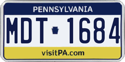 PA license plate MDT1684