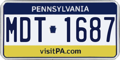 PA license plate MDT1687