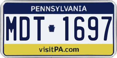 PA license plate MDT1697