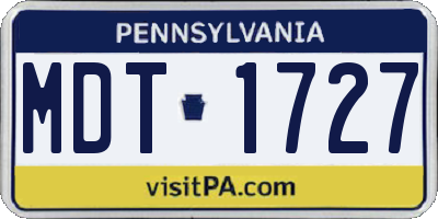 PA license plate MDT1727