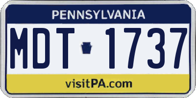 PA license plate MDT1737