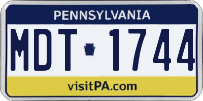 PA license plate MDT1744