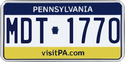 PA license plate MDT1770