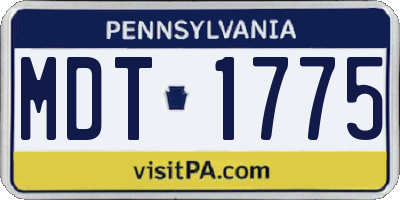 PA license plate MDT1775