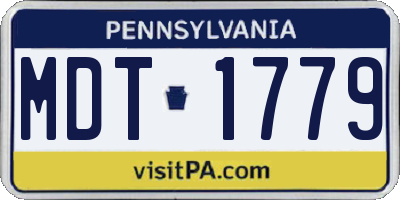 PA license plate MDT1779