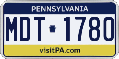 PA license plate MDT1780