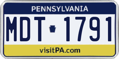 PA license plate MDT1791