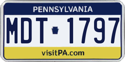PA license plate MDT1797