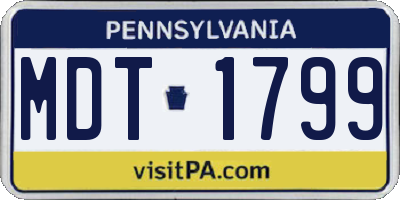 PA license plate MDT1799