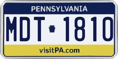 PA license plate MDT1810