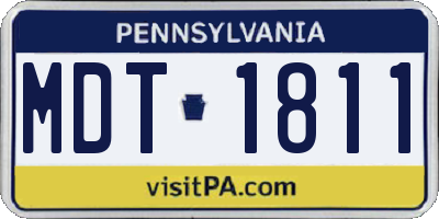 PA license plate MDT1811