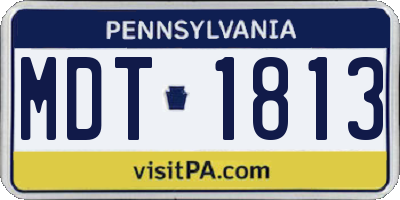 PA license plate MDT1813