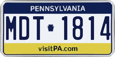 PA license plate MDT1814