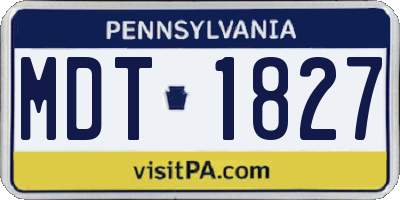 PA license plate MDT1827
