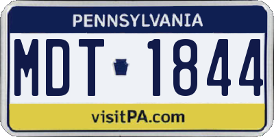 PA license plate MDT1844