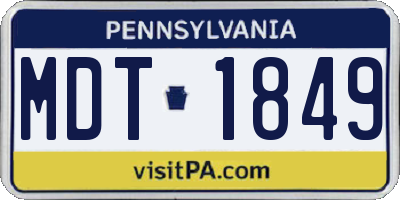 PA license plate MDT1849