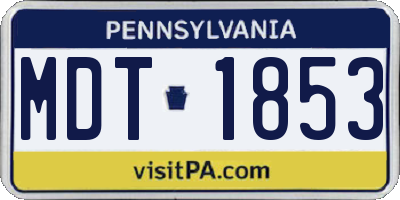 PA license plate MDT1853