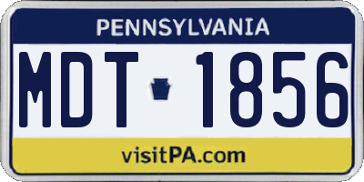 PA license plate MDT1856