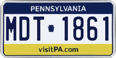 PA license plate MDT1861