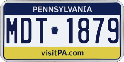 PA license plate MDT1879