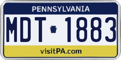 PA license plate MDT1883