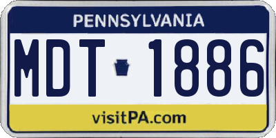 PA license plate MDT1886
