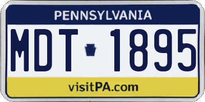 PA license plate MDT1895