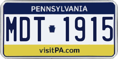 PA license plate MDT1915