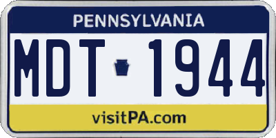 PA license plate MDT1944