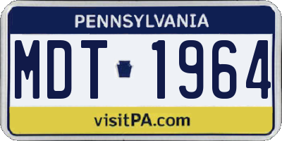 PA license plate MDT1964