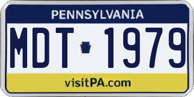 PA license plate MDT1979