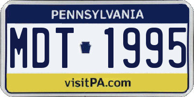 PA license plate MDT1995