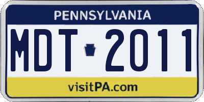 PA license plate MDT2011