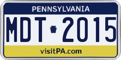 PA license plate MDT2015