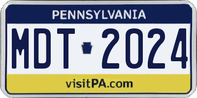 PA license plate MDT2024