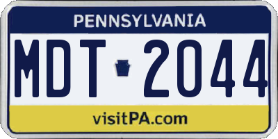 PA license plate MDT2044