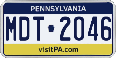 PA license plate MDT2046