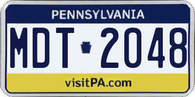 PA license plate MDT2048