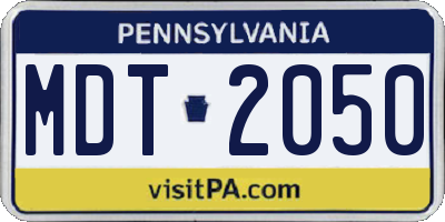 PA license plate MDT2050
